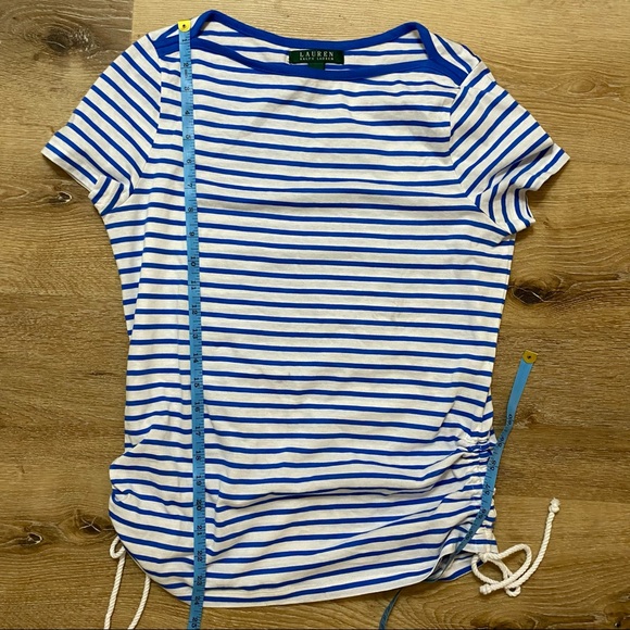 Ralph Lauren Cotton Striped Boatneck Tee with Ties - Picture 9 of 11